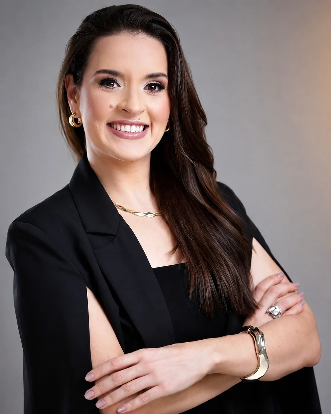 Retrato da Dra. Aline Finato Rasche, cirurgiã-dentista e responsável técnica do Instituto amar